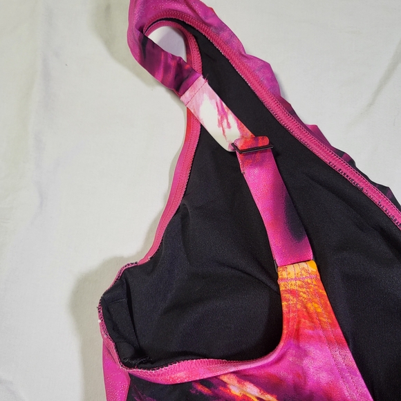 DKNY Pink and Black One-Piece Swimsuit Womens Size XXL NWT Tummy Compression - Picture 3 of 5